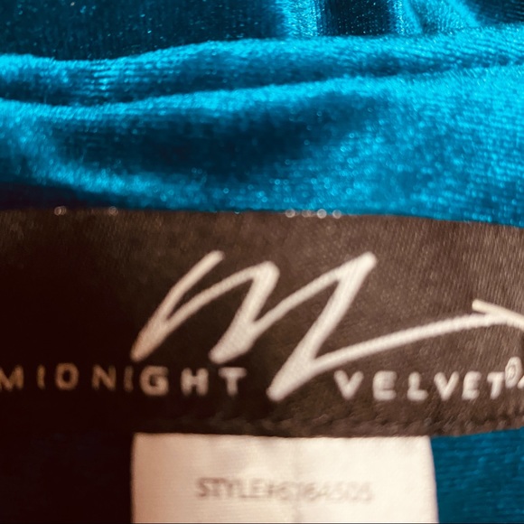 Midnight Velvet Teal Blue Stretchy Night Out Knee Length Office Party Dress - Picture 10 of 12